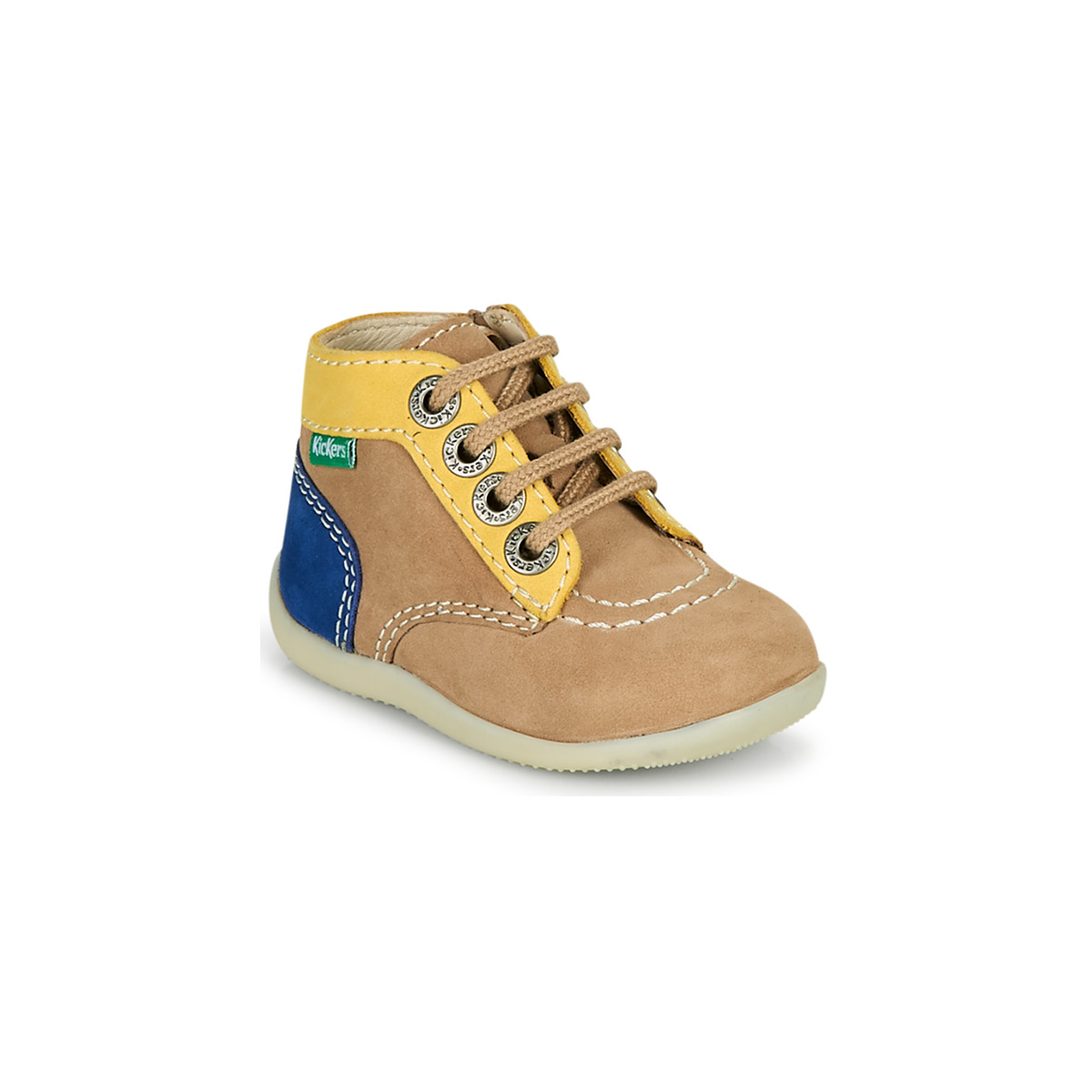 Kickers – BONZIP-2 – Beige / Jaune / Marine