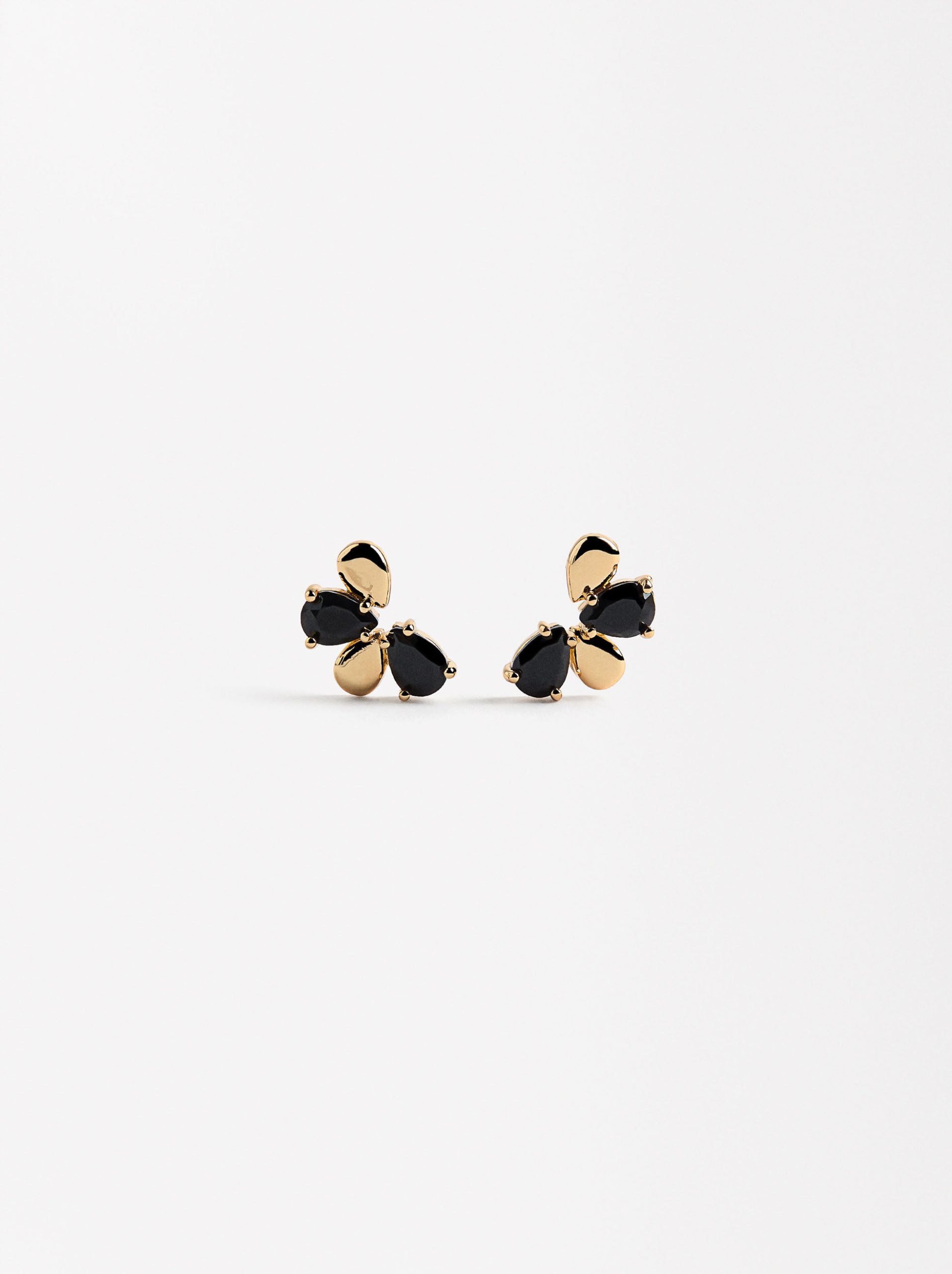 Boucles d’oreilles demi-fleur avec cristaux 228469_BK_VG