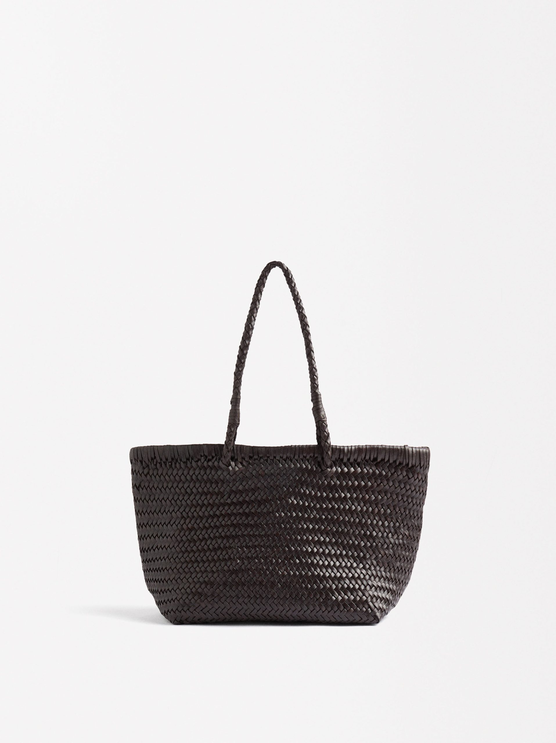 Sac shopper en cuir tressé 230665_BN_VG