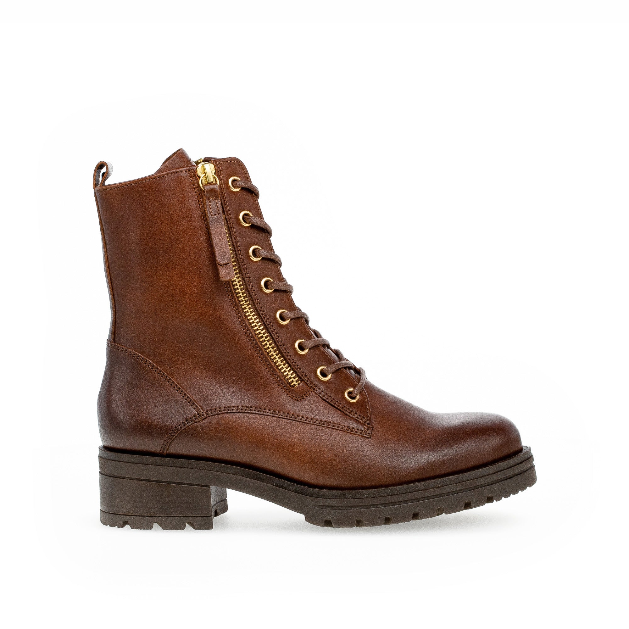 Bottines à lacets cognac en cuir lisse 32.785/55T2.5