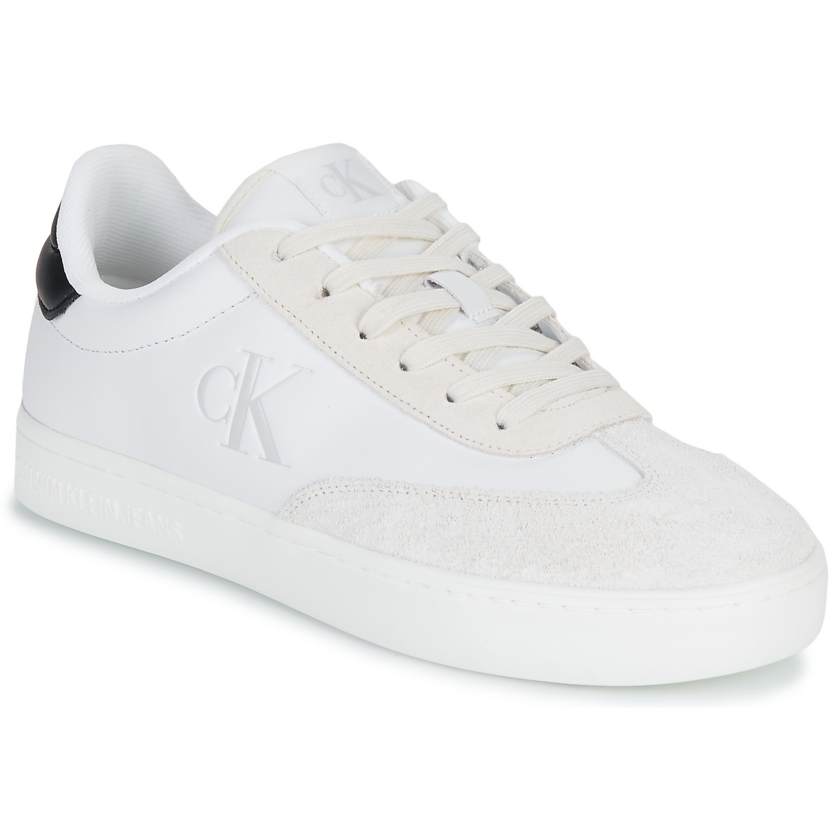 Calvin Klein Jeans – CLASSIC CUPLOWLACEUP LTH FAD – Blanc / Noir