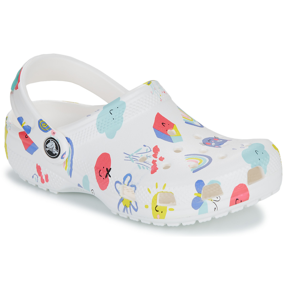 Crocs – Classic Doodle Print Clog K – Blanc / Multicolore