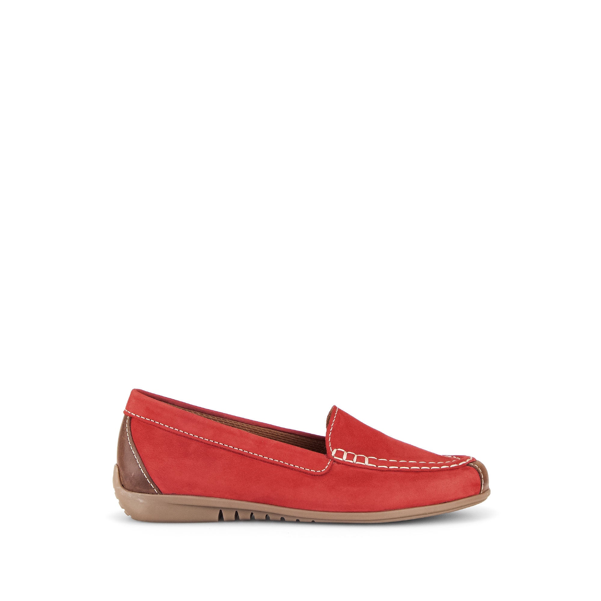 Mocassins rouge multi en nubuk/cuir 44.260/15T2.5