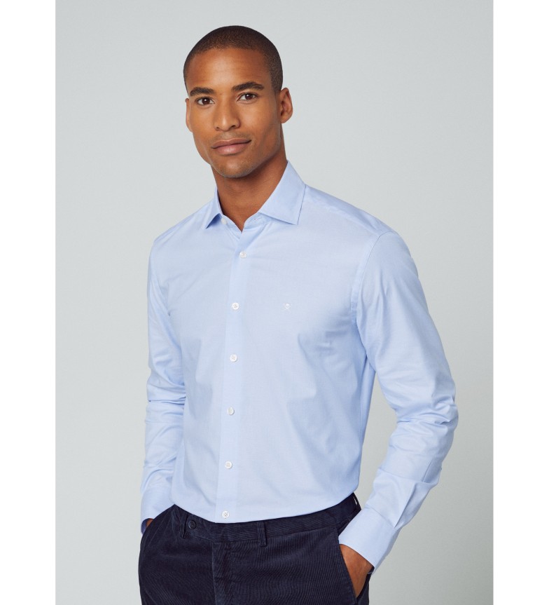 CHEMISE ESSENTIAL TEXTURE BLEU 3071704