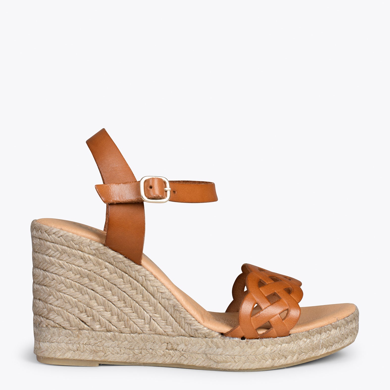 OASIS – Espadrilles à tige tressée CAMEL