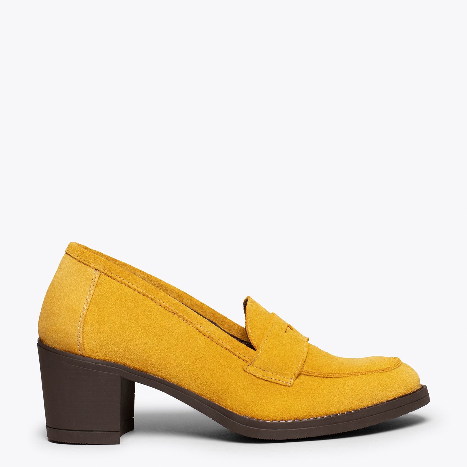 MOKKA – Mocassins pour femmes à talon JAUNE