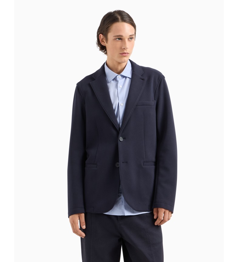 BLAZER EN POLY PIQUÉ MARINE 3194172