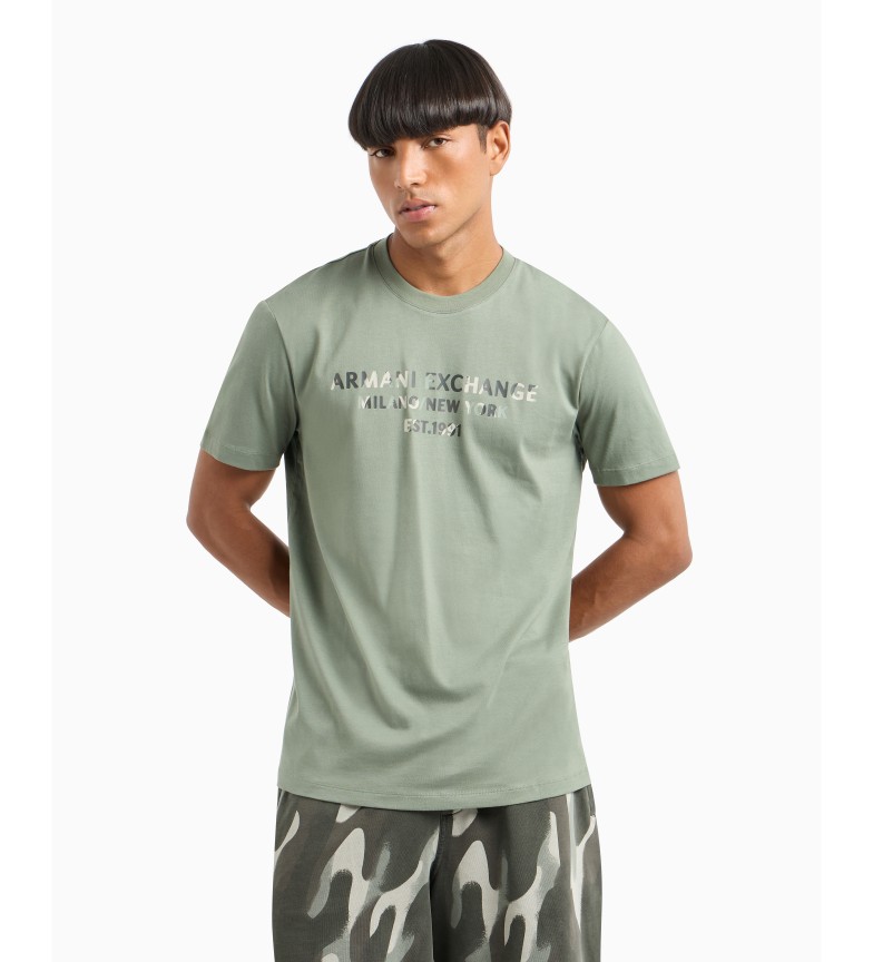 T-SHIRT À COUPE RÉGULIÈRE AVEC LOGO CAMOUFLAGE EN COTON ASV VERT 3194110