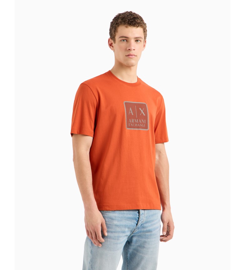 T-SHIRT EN COTON À COUPE RÉGULIÈRE AVEC MAXI PATCH AVEC LOGO ASV ORANGE 3194182