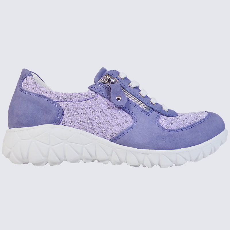 Baskets Waldlaufer, baskets confortables femme en cuir nubuck lavande