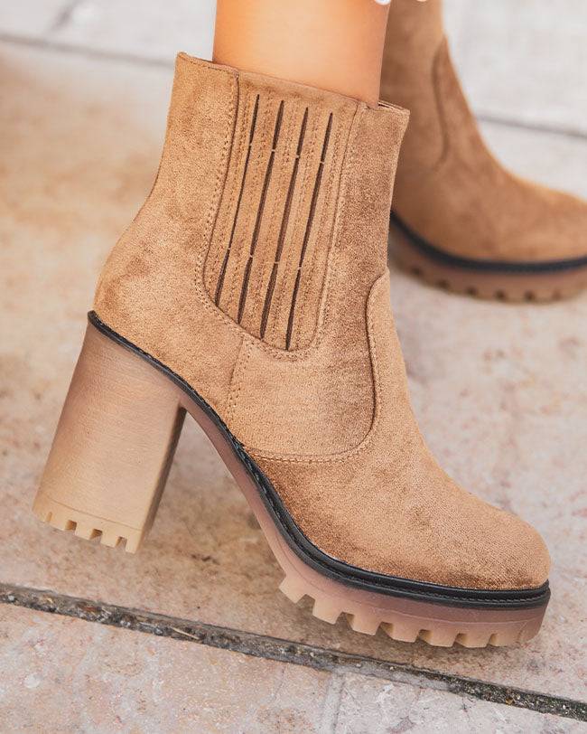 Bottines femme camel à talon – Frida