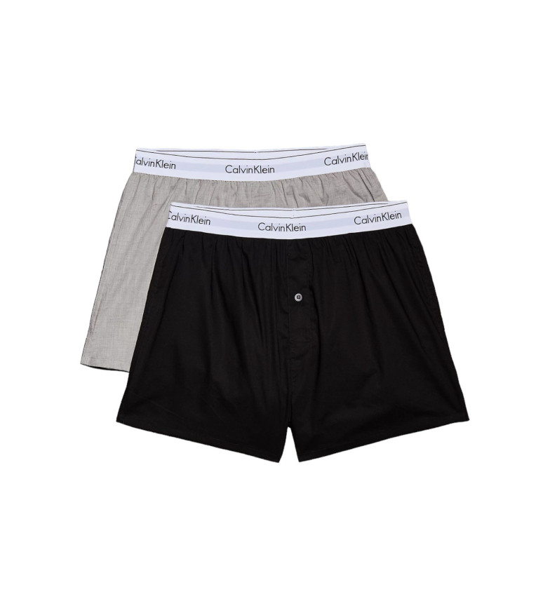 LOT DE 2 BOXERS SLIM FIT GRIS, NOIR 1350143