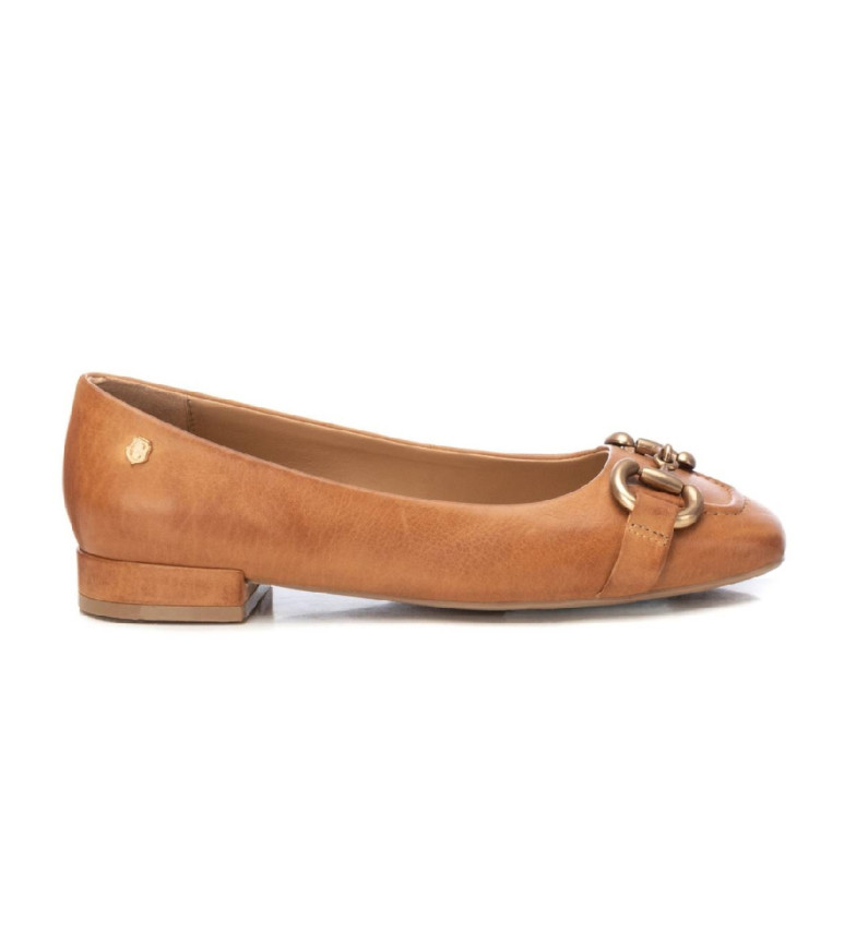 BALLERINES EN CUIR 161449 MARRON 3077352