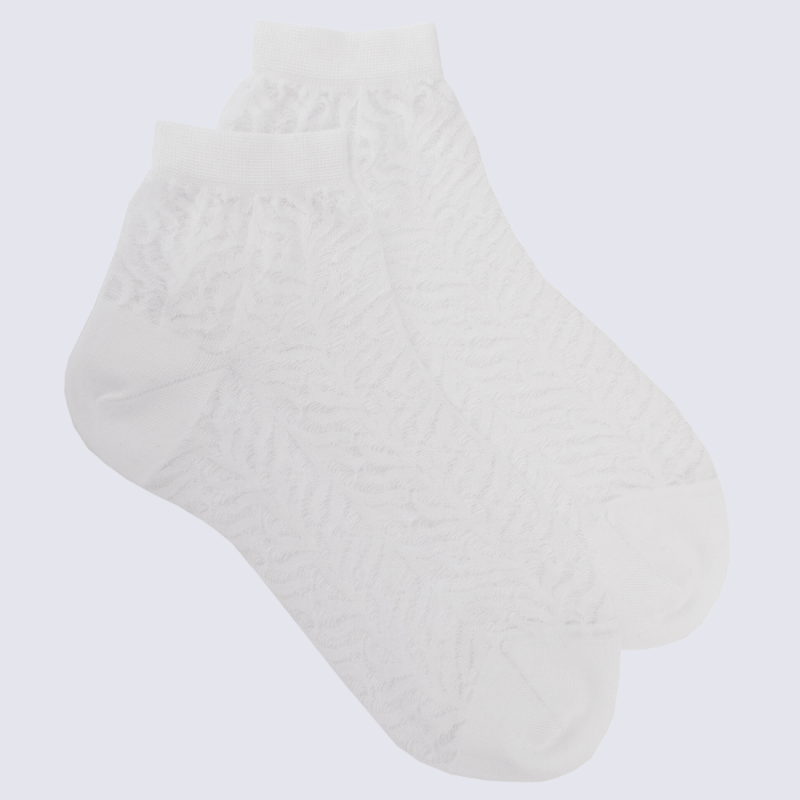 Chaussettes Doré Doré, chaussettes courtes brin avec transparence femme en coton blanc