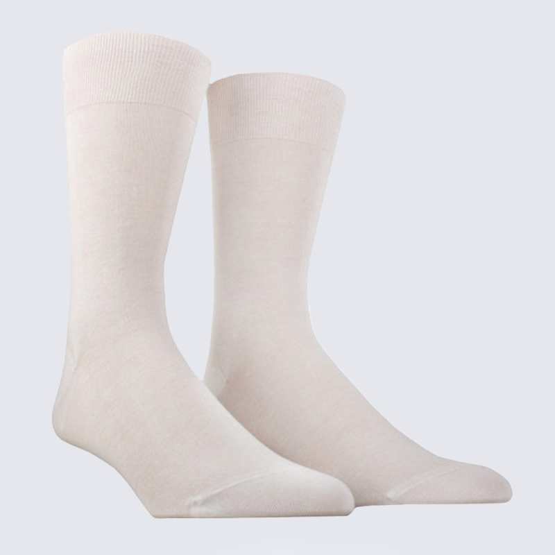 Chaussettes Doré Doré, chaussettes pour Homme en coton pur fil d’Ecosse blanc