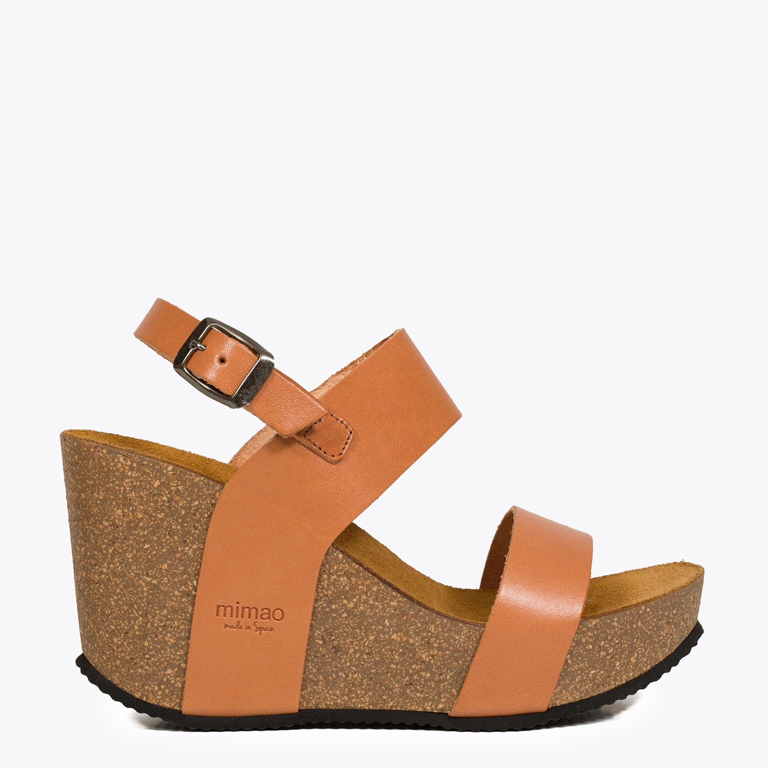 TRENDY – Sandale BIO avec semelle compensée CAMEL