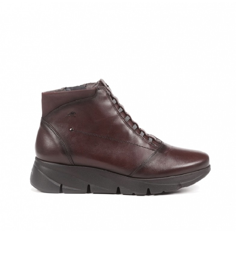 BOTTINES EN CUIR F1358 BORDEAUX 1933320