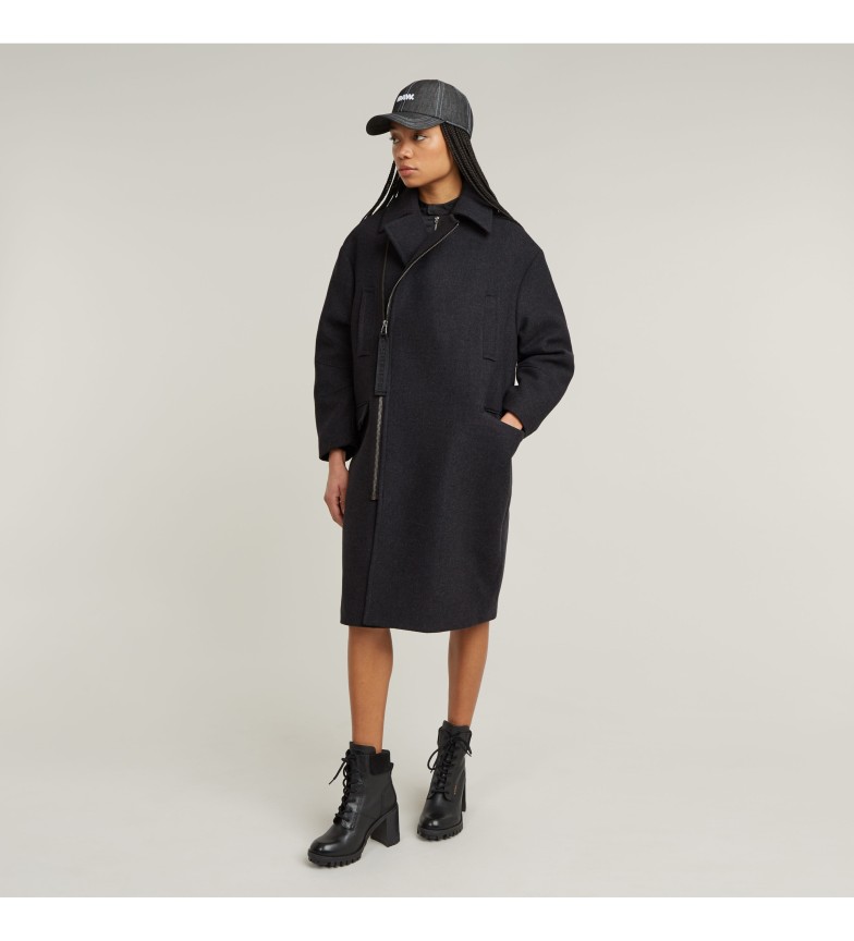 MANTEAU COCOON ZIPPÉ NOIR 3156787