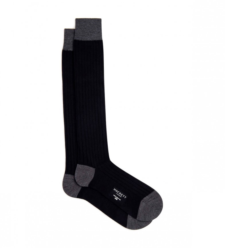 CHAUSSETTES LONGUES EN MÉRINOS NOIR 3059323