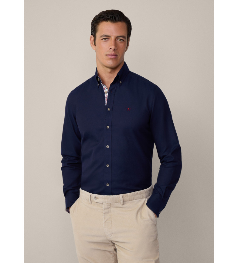 CHEMISE BORDÉE DE FLANELLE MARINE 3142349