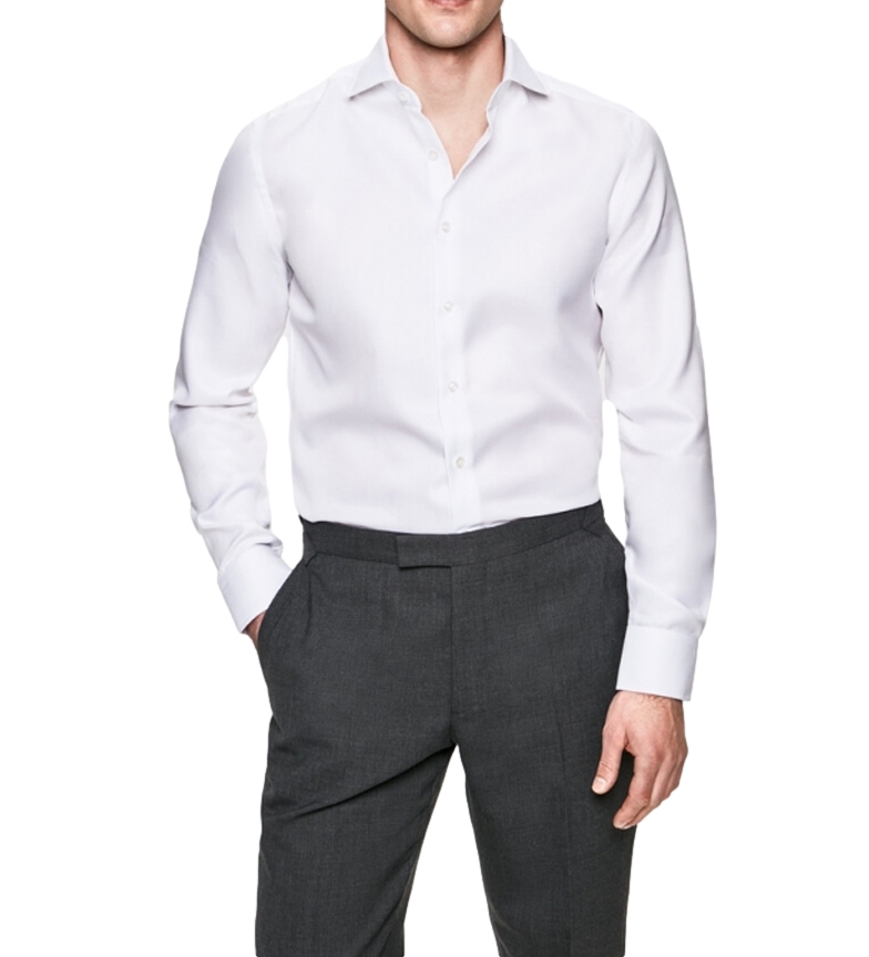 CHEMISE SLIM FIT TWILL OXFORD BLANC 1656988