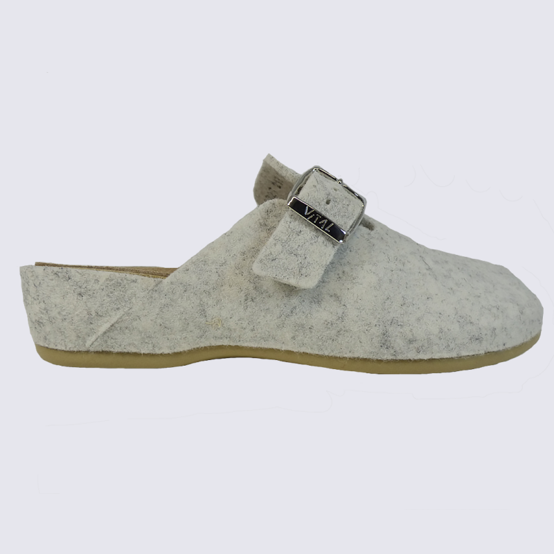 Mules Vital, mules femme en feutre de laine blanc