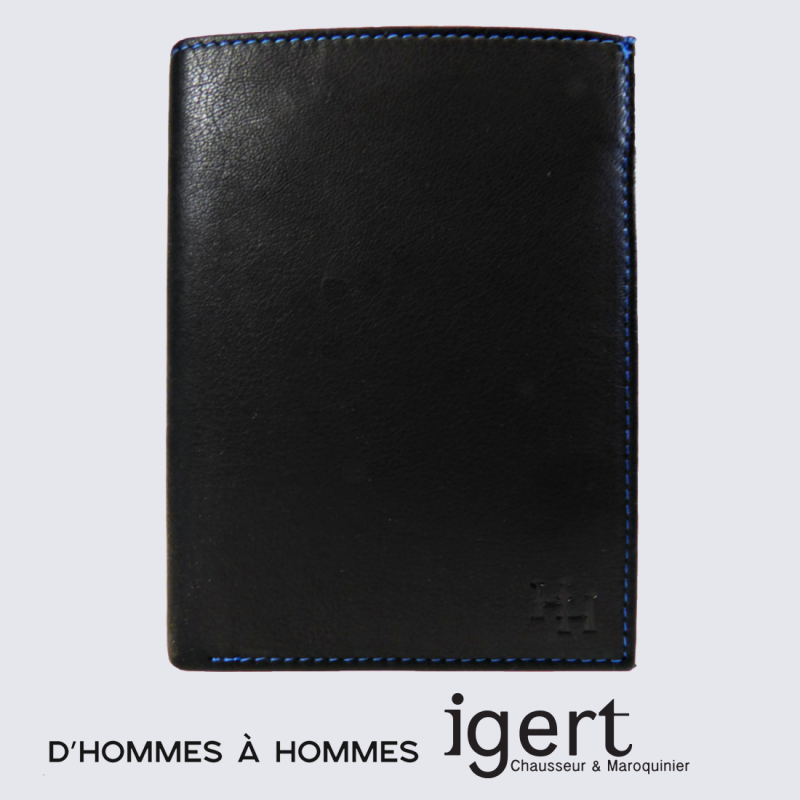 Porte Feuille d’Hommes à Hommes, porte feuille homme en cuir noir