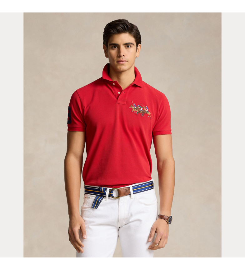 POLO SLIM FIT ROUGE PERSONNALISÉ 3075867